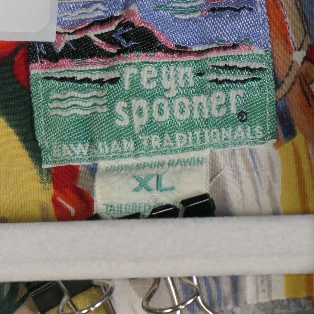Vintage Reyn Spooner Trans Pacific Airlines Shirt Mens XL Blue Aloha Tropical - Picture 14 of 14